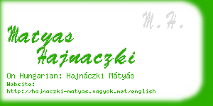 matyas hajnaczki business card